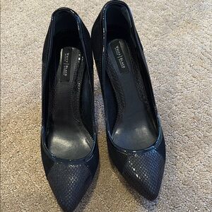 White House Black Market Black Textured Heels